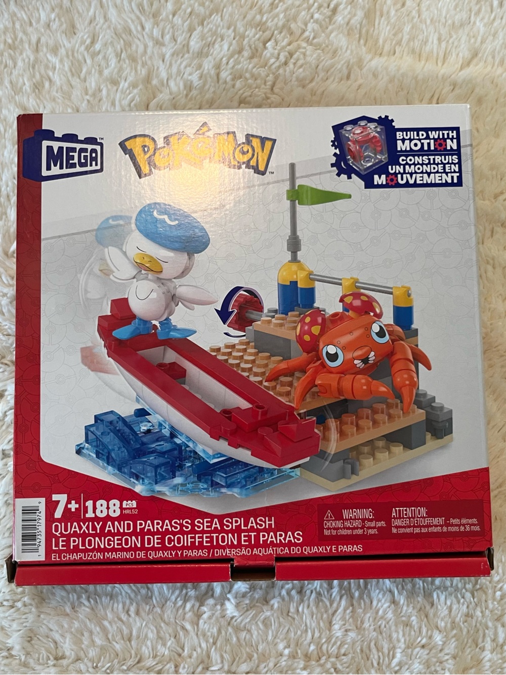 Pokémon Mega Bloks Quaxly and Paras Sea Splash Playset - Blue/Red/Orange